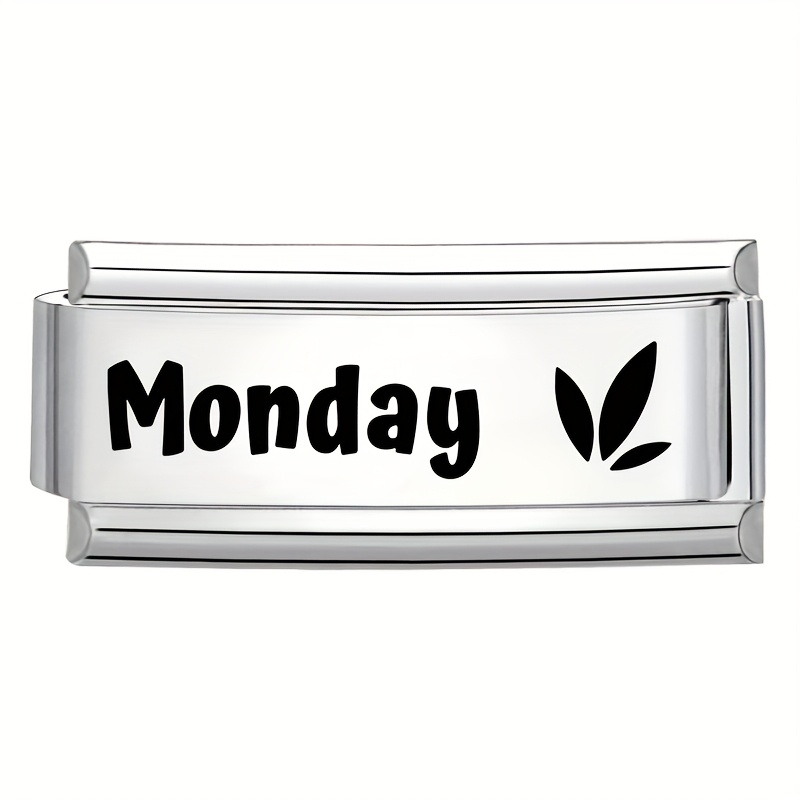 Laser-Engraved Black Lettering Style Bracelet, Months and Days